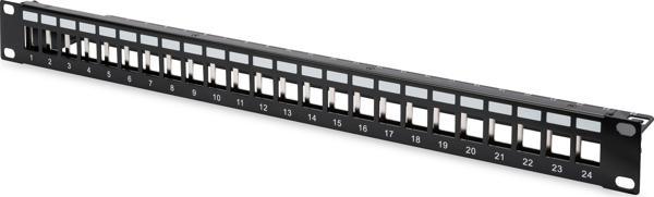 Digitus 24 Port Boş Patch Panel, Zırhlı, 1U Yüksekliğinde, Siyah Renk Modular Patch - Image 1
