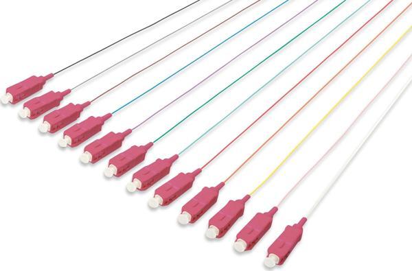 Digitus SC Fiber Optik Pigtail Seti, 12 adet, 50/125 OM4 0.9mm LSZH, 2 metre, birim &lt;br& - Image 1
