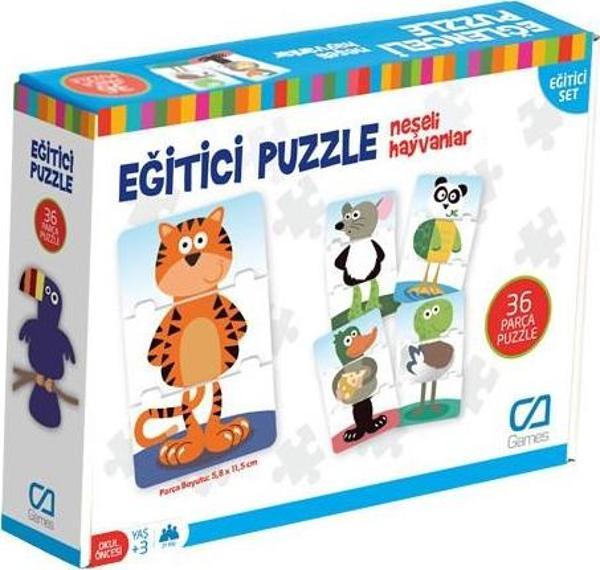 Ca Games Neşeli Hayvanlar Eğitici Puzzle 5028 - Image 1