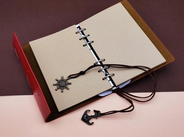 Deri Pusula Tasarımlı Defter - Image 1