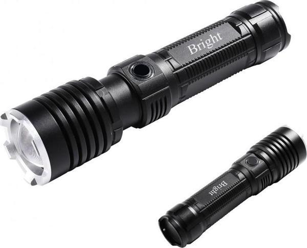 GHT-5761 XP90 LED 3 Mod Zoomlu Yağmur Suyu Geçirmez Şarjlı El Feneri - Image 1