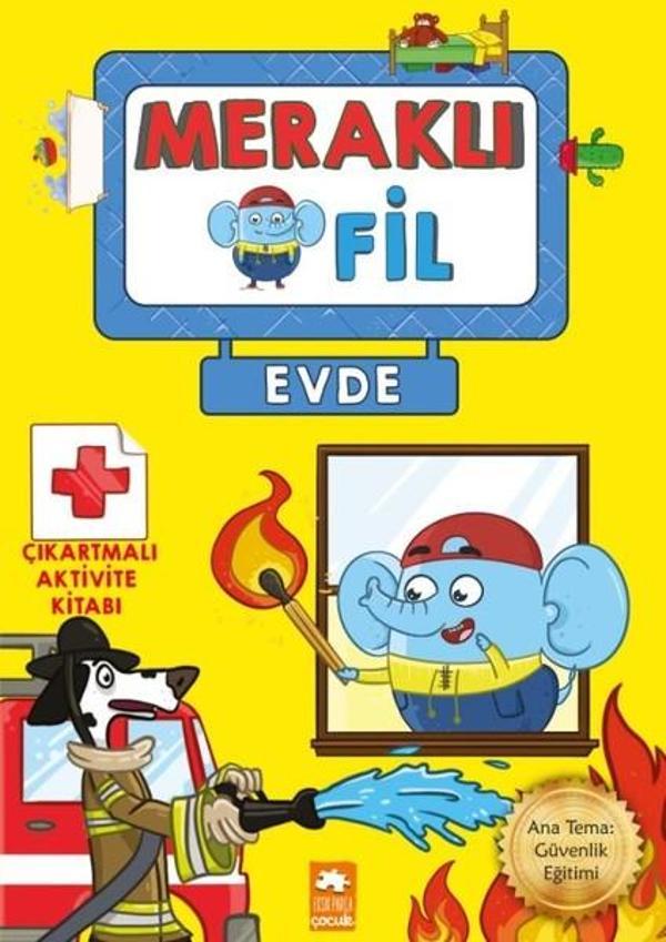 Meraklı Fil-Evde-Çıkartmalı Aktivite Kitabı - Eksik Parça Yayınları - Image 1