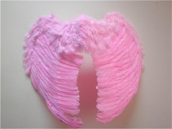 Mega Boy Pembe Renk Tüylü Melek Kanadı 100x85 cm - Image 1