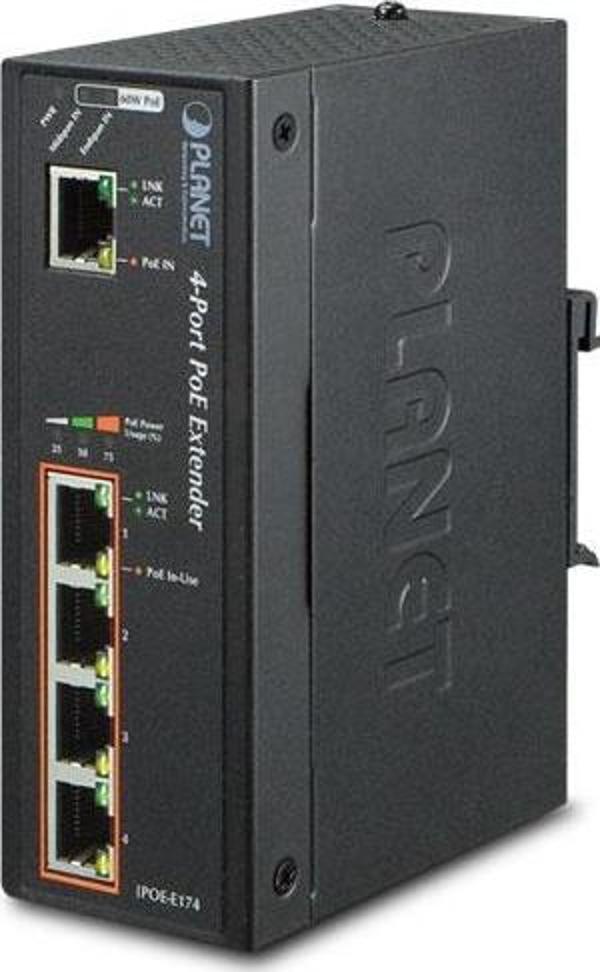1-Port Ultra PoE to 4-Port 802.3af/at Gigabit PoE Extender - Image 1