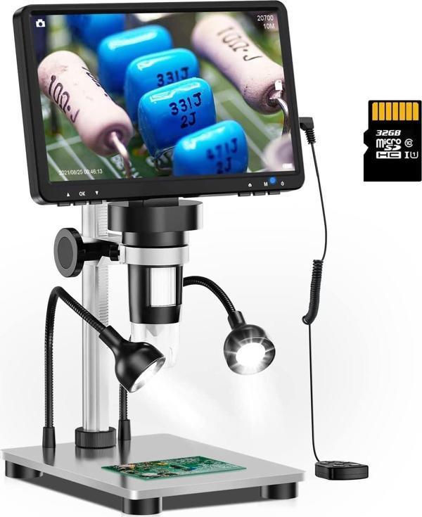 Elikliv 7 Inc LCD Dijital Mikroskop 1200X, 1080P 12MP Hassas Odaklama - Image 1