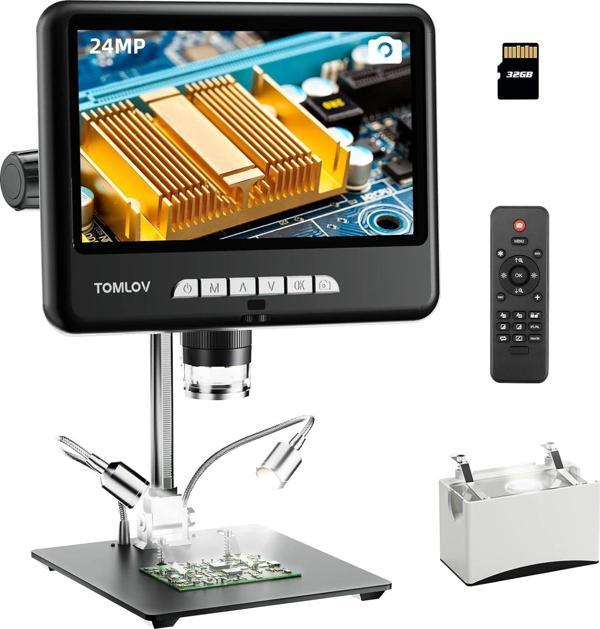 TOMLOV DM402 Pro 2K Dijital Mikroskop 1200x, 10.1 Inc 24MP - Image 1