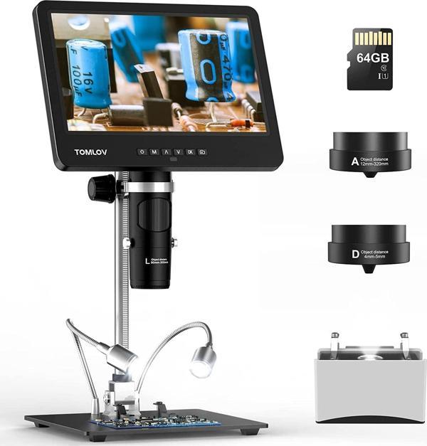 TOMLOV DM601 HDMI Dijital Mikroskop, 3 Lensli - Yetişkinler için - Image 1