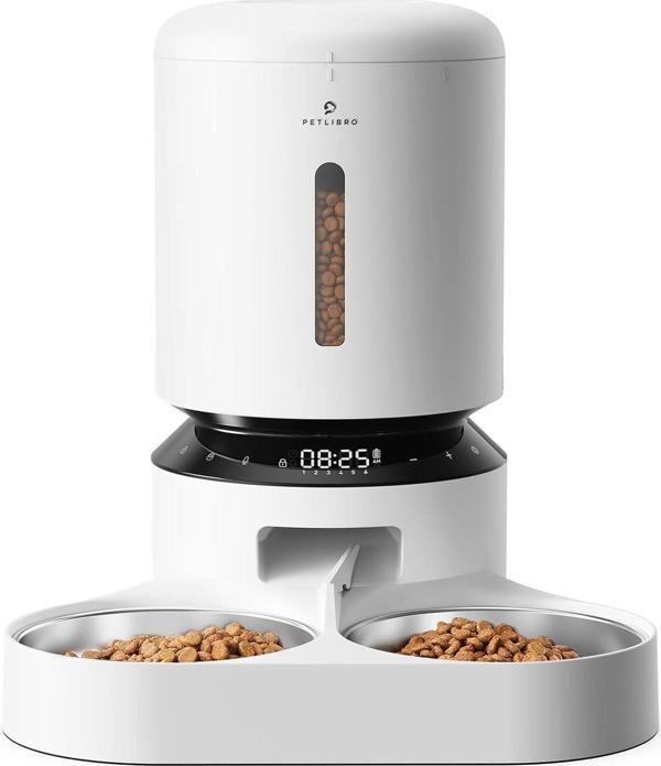 PETLIBRO İki Kedi ve Köpek İçin Otomatik Kedi Maması Dispenseri 5L - Beyaz - Image 1