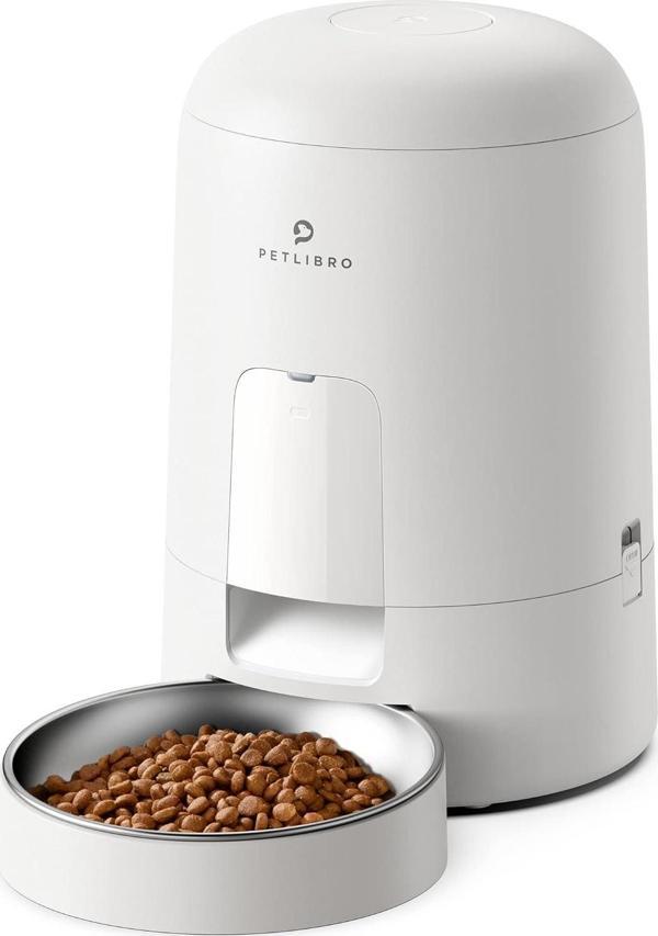 PETLIBRO Otomatik Kedi Maması Dispenseri, Kedi Besleyici Pilli - Beyaz - Image 1