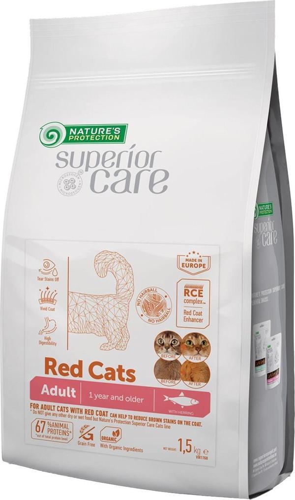 Superior Care Kızıl/kahverengi Tüylü Kediler Için Tahılsız Ringa Balıklı Kedi Maması 1,5kg - Image 1