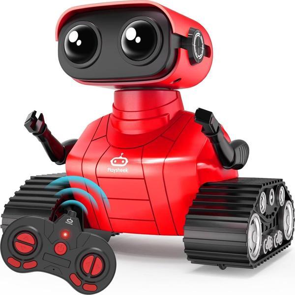 Playsheek Uzaktan Kumandalı Robot Oyuncak Şarj Edilebilir Emo Robot - Kırmızı - Image 1