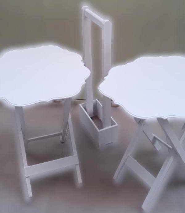 Çanta Zigon 90084 Yonca Model İkili Takım Ahşap Mdf Beyaz  Renk Uyumu El Yapımı - Image 1