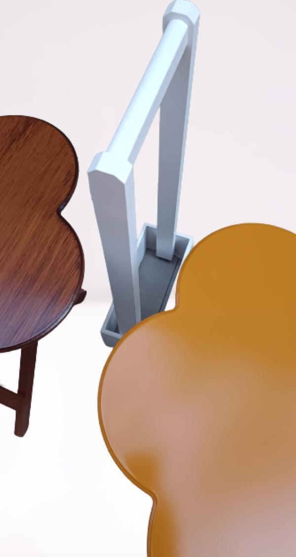 Çanta Zigon 90098 Sehpa Papatya Model 2li Tk Ahşap MDF Hardal-Beyaz Uyum El Yapım - Image 1
