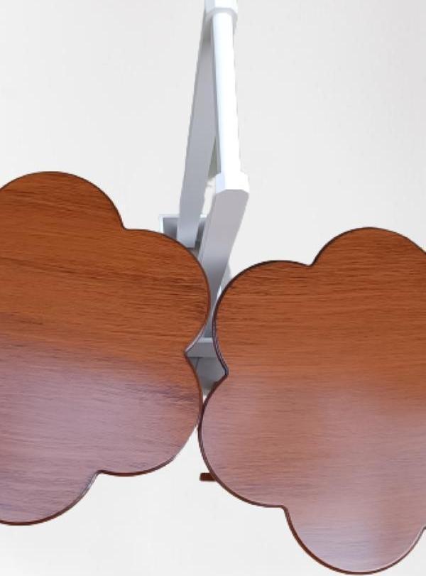 Çanta Zigon 90103 Sehpa Papatya Model 2li Takım Ahşap MDF Ceviz Renk Uyum El Yapı - Image 1