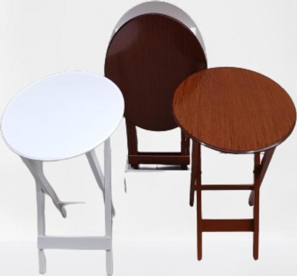 Çanta Zigon 90134 Sehpa Oval Dörtlü Model Ahşap MDF Beyaz ve Ceviz Uyum El Yapım - Image 1