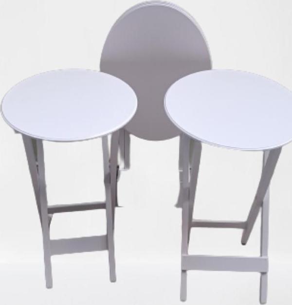 Çanta Zigon 90136 Oval sehpa Dörtlü Model Ahşap Mdf Parlak Beyaz Renk El Yapım  - Image 1