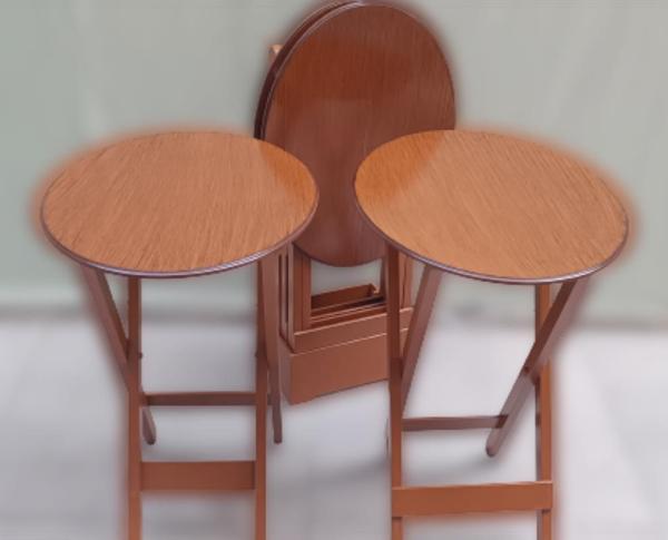 Çanta Zigon OVAL 90135 Dörtlü Model Ahşap MDF Parlak Ceviz Lake El Yapımı  - Image 1