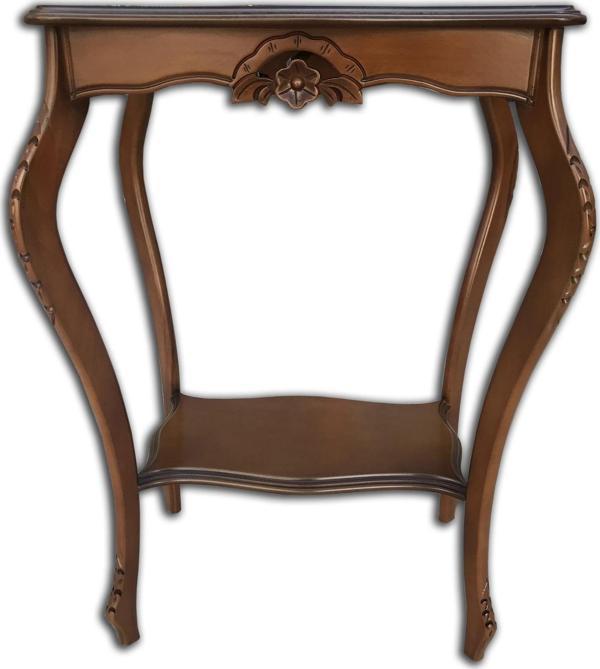 Fiskos 13829 Çiçeklik Oyma Model Parlak Kaplama Kayın tabla ayak Ceviz El Yapım - Image 1