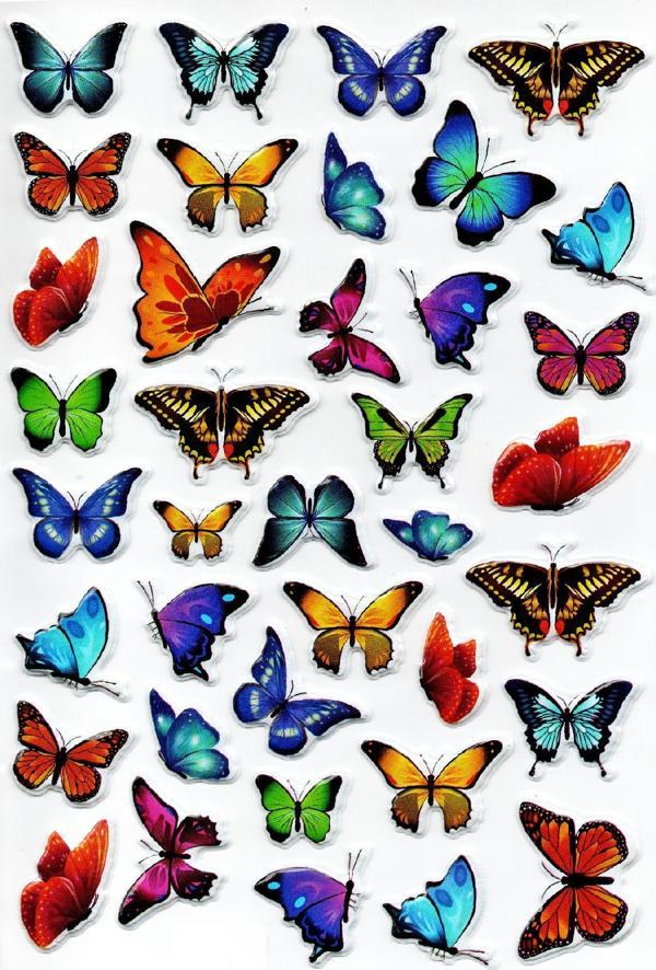 Sticker Kabartmalı A4 Boyutunda Stiker Defter, Planlayıcı Etiket, -(Lim097) - Mini Kelebekler - Image 1