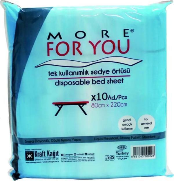 More For You Tek Kullanımlık Sedye Örtüsü Lastikli 10'Lu - Image 1