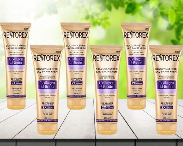 Restorex Dolgunlaştırıcı Collagen & Biotin Saç Bakım Kremi 6 x 250 ML - Image 1