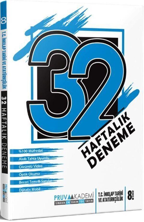 8. Sınıf T.C. İnkılap Tarihi ve Atatürkçülük 32 Haftalık Deneme - Pruva Akademi - Image 1
