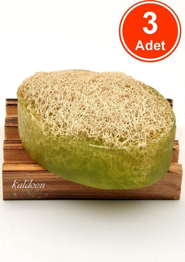 Kabak Lifli El Yapımı Doğal Aloevera Sabunu 120 G x 3 Adet - Image 1