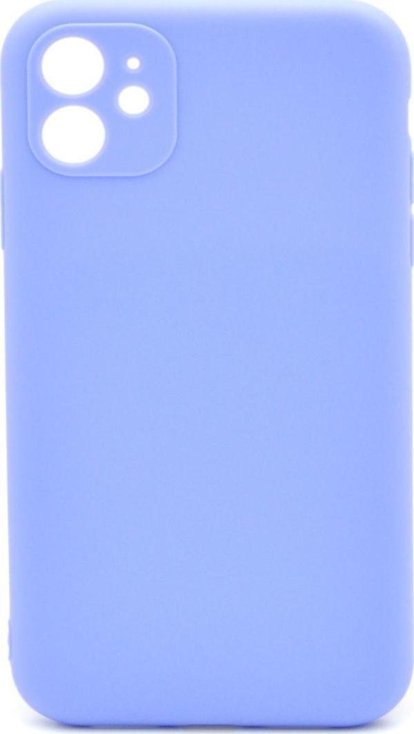 iPhone 11 Uyumlu Düz Renk Esnek Yumuşak Silikon Kılıf  Rubber Açık Mor - Image 1