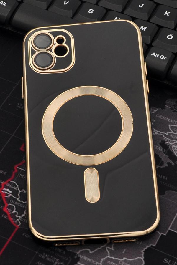 iPhone 11 Uyumlu MagSafe Özellikli Siyah Renkli Lens Korumalı Kılıf  - Image 1
