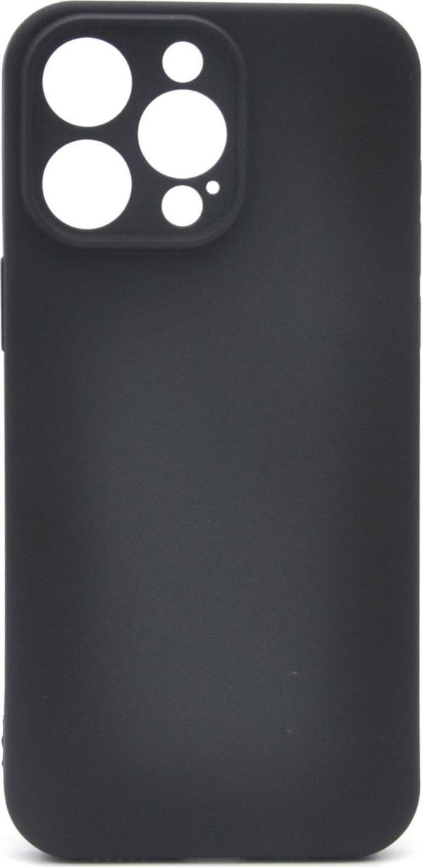 iPhone 14 Pro Uyumlu Düz Renk Esnek Yumuşak Silikon Kılıf  Rubber Siyah - Image 1