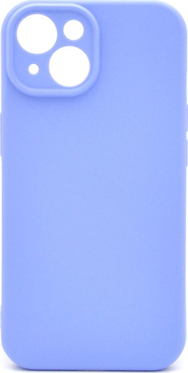 iPhone 14 Uyumlu Düz Renk Esnek Yumuşak Silikon Kılıf  Rubber Açık Mor - Image 1