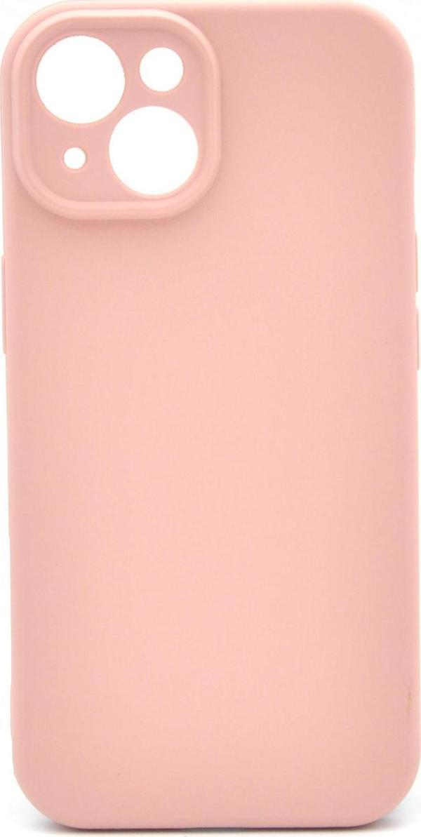 iPhone 14 Uyumlu Düz Renk Esnek Yumuşak Silikon Kılıf  Rubber Pembe - Image 1