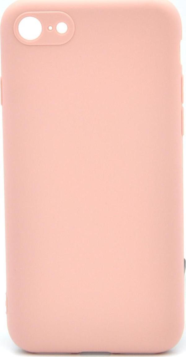 iPhone 7 / 8 Uyumlu Düz Renk Esnek Yumuşak Silikon Kılıf  Rubber Pembe - Image 1