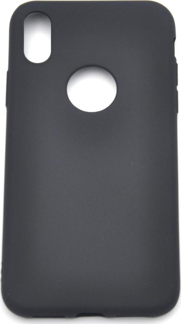 iPhone X Uyumlu Düz Renk Esnek Yumuşak Silikon Kılıf  Rubber Siyah - Image 1