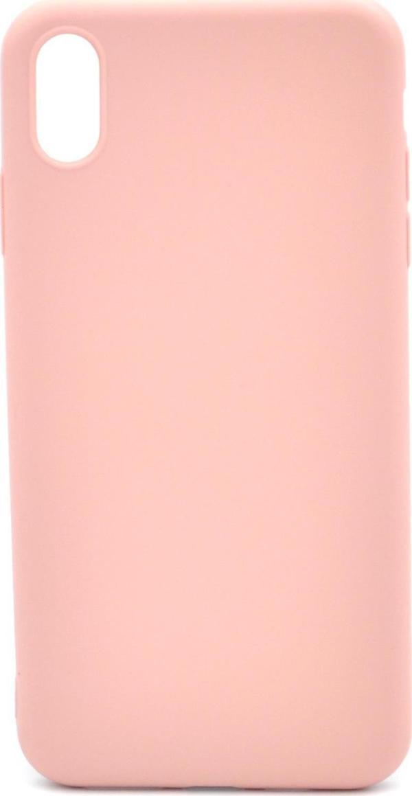 iPhone XS Max Uyumlu Düz Renk Esnek Yumuşak Silikon Kılıf  Rubber Pudra Pembe - Image 1