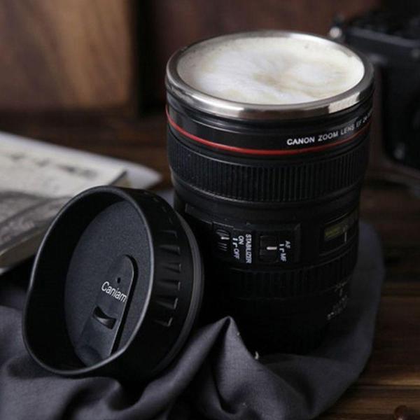 Çelik Objektif Lens Tasarımlı Kupa Bardak - Image 1