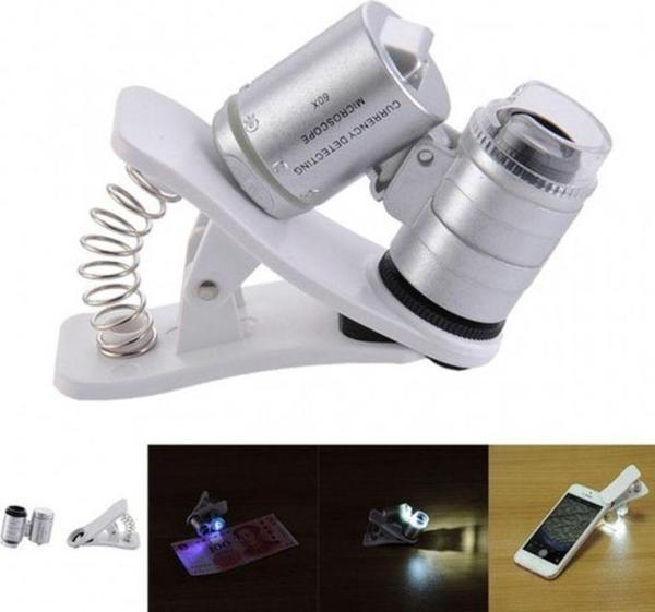 Evrensel Led Işıklı Mini Cep Mikroskobu Tüm Kameralı Telefonlar Için 9882-W - Image 1