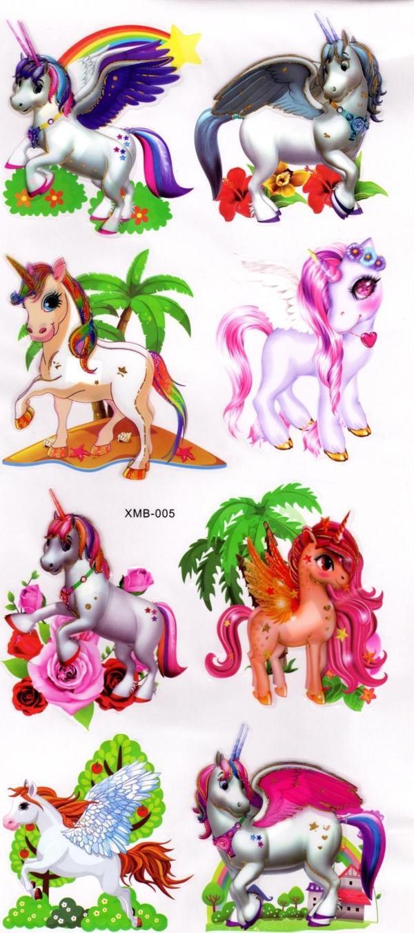 Duvar Sticker Kabartmalı 3 Boyutlu Sticker, 3d Duvar Stiker (XMB005) 55x25 cm - Unicorn Bahar - Image 1