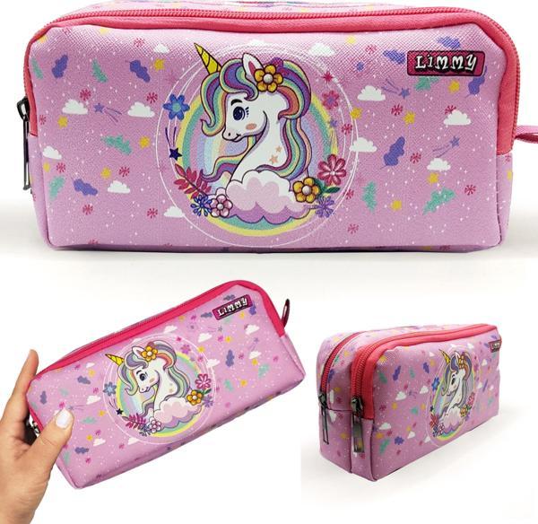 Kalem Kutusu Bahar Unicorn Kalemkutu Vegan Deri İki Bölmeli Kalemlik - Image 1