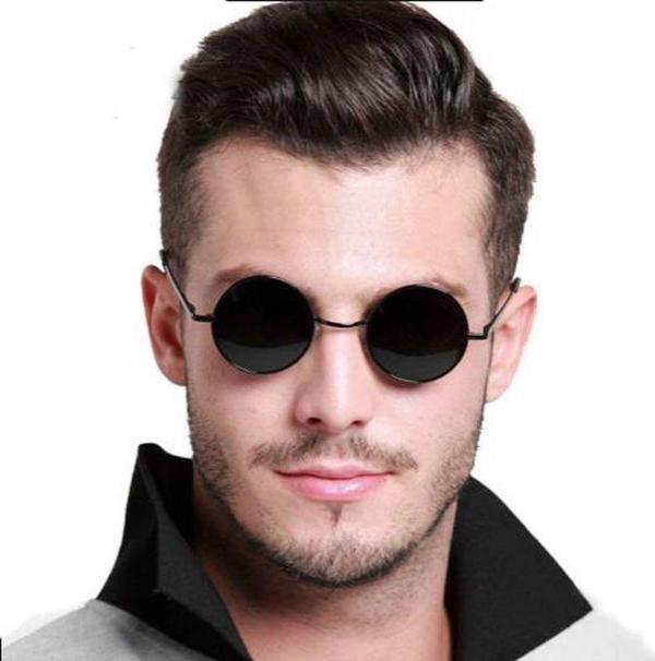 Yuvarlak Cam John Lennon Tarzı Gümüş Çerçeveli Siyah Gözlük - Image 1