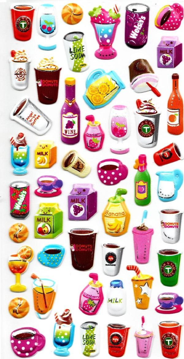 Sticker Kabartmalı Stiker Defter, Planlayıcı Etiket (limlra-022) - 17X9 cm - İçecekler - Image 1