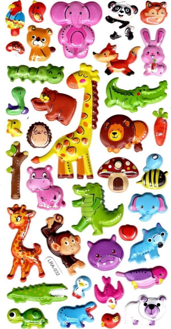 Sticker Kabartmalı Stiker Defter, Planlayıcı Etiket (limlra-032) -17X9 cm - Orman Hayvanları Kawaii - Image 1