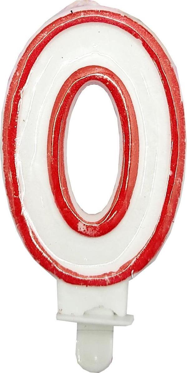 Sıfır Rakamlı Doğum Günü Pasta Mumu ( 7X3) cm - Sayılı Mum - Pasta Süsü  - Image 1