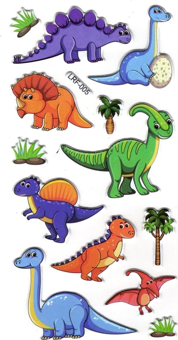 Sticker Kabartmalı Stiker Defter, Planlayıcı Etiket (lrf-005) - 17X9 cm - Dinazor Palmiye - Image 1