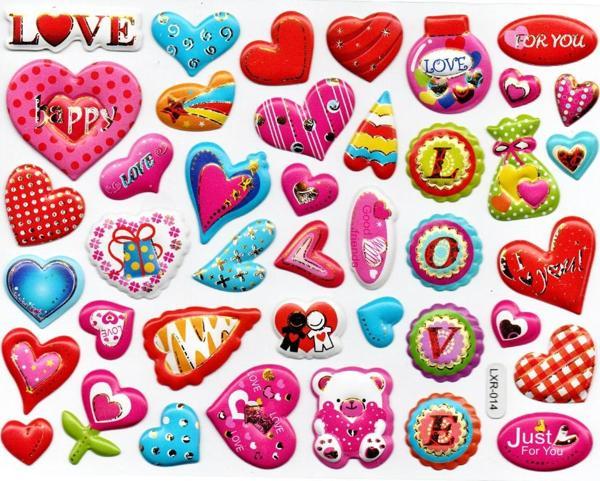 Sticker Kabartmalı Stiker Defter, Planlayıcı Etiket (lxr014) 18x14 cm- Kalp - Image 1