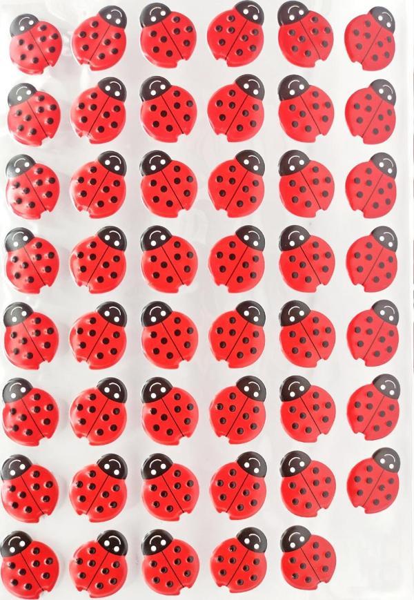 Sticker Kabartmalı A4 boyutunda Stiker Defter, planlayıcı etiket (Lim044) - Uğur Böceği - Image 1