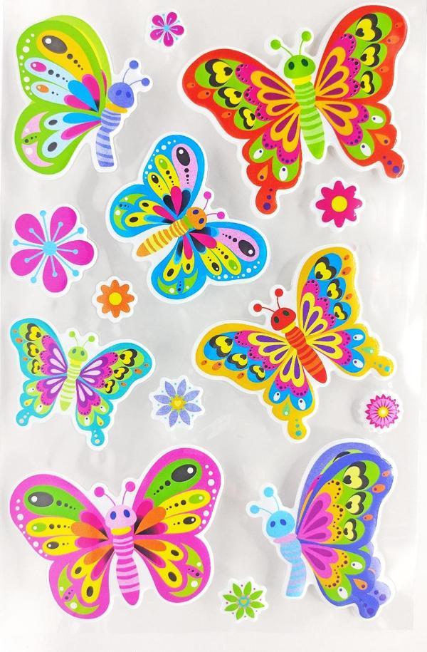 Sticker Kabartmalı A4 boyutunda Stiker Defter, planlayıcı etiket (Lim063) - Kelebek - Image 1