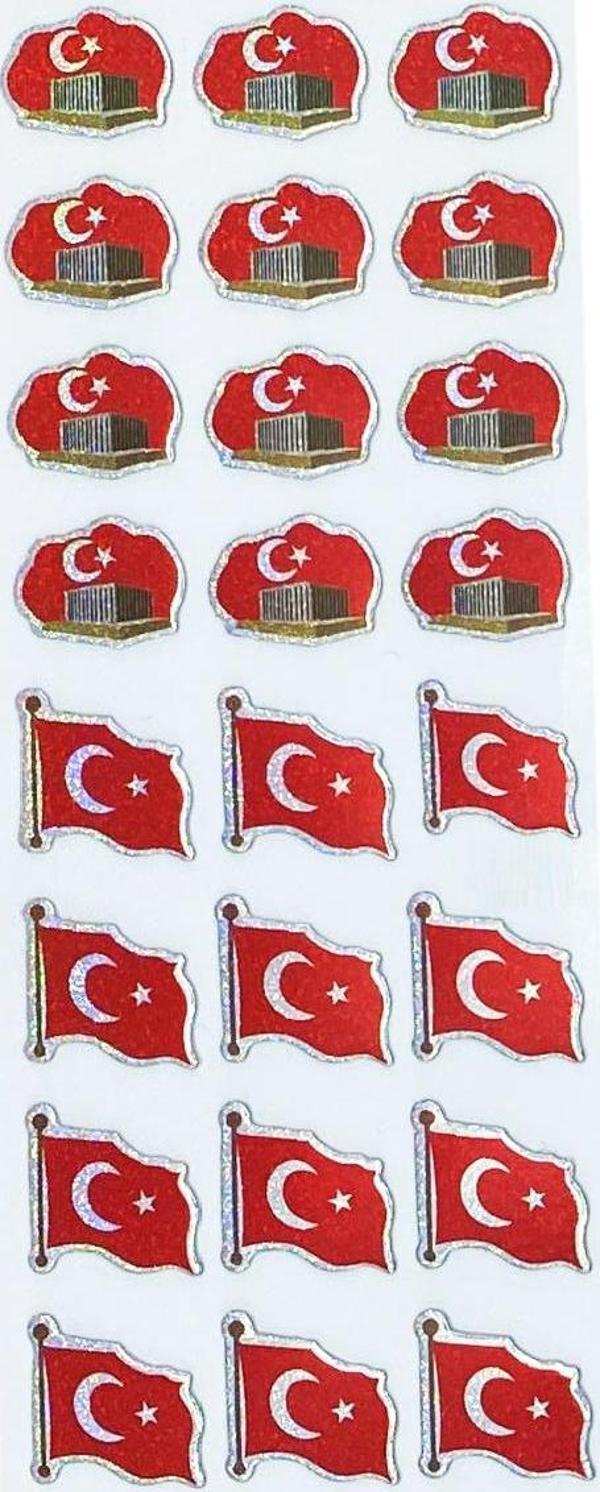Sticker Kabartmalı Stiker Defter, Planlayıcı Etiket Anıtkabir, Bayrak (cb353) 16x7 cm - Image 1