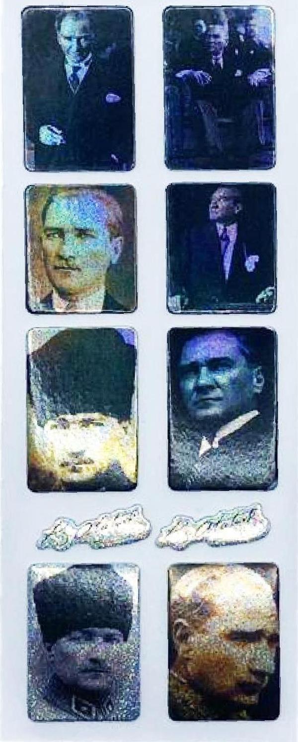 Sticker Kabartmalı Stiker Defter, Planlayıcı Etiket Atatürk İmza 16x7 cm - Image 1