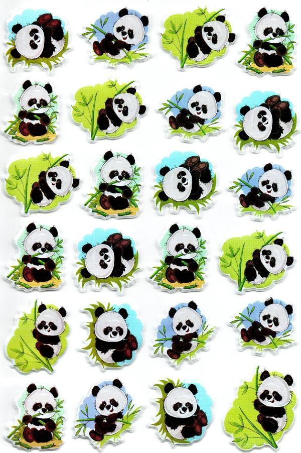 Sticker Kabartmalı A4 Boyutunda Stiker Defter, Planlayıcı Etiket -(Lim105)- Panda - Image 1